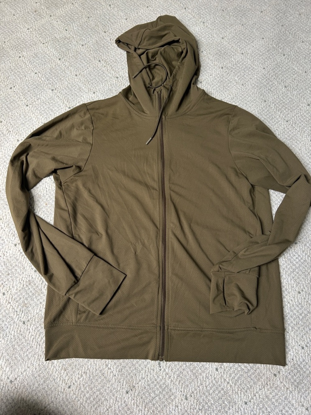 Uniqlo Lightweight Olive Zip Sun Hoodie